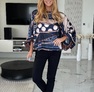 Printed Hannah blúz sötétkék – Innova Fashion